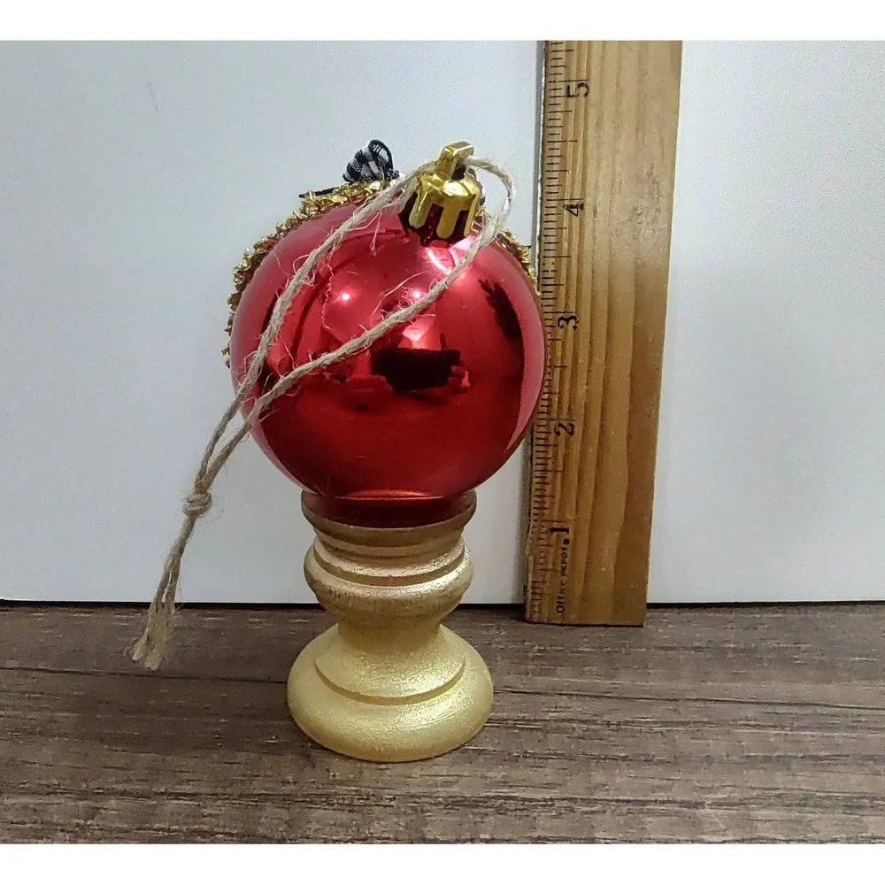 Bunny Rabbit Christmas Ornament Handmade Vtg Style OOAK Shatterproof Diorama